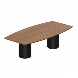 96 in. Winter Cherry Boat Shaped Tapered Board Room Table